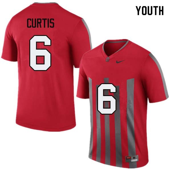Ohio State Buckeyes #6 Kory Curtis Youth Stitch Jersey Throwback OSU40270
